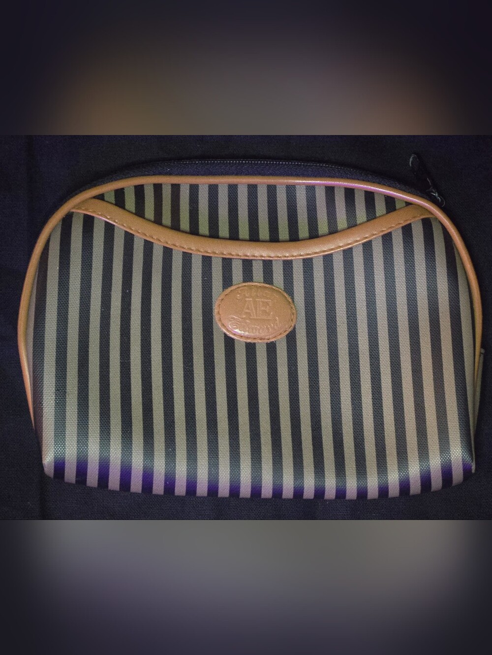 GUC Vintage Allan Edward Striped Cosmetic Pouch - No Strap